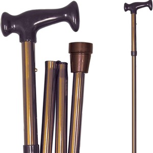 Bastón telescópico ajustable de aleación de aluminio con punta de goma para personas mayores, soporte para caminar, bastón extensible de 3 secciones - Product Image 2