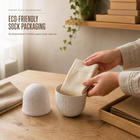 Boîte d'emballage écologique en pulpe moulée de bagasse de canne à sucre, personnalisée, avec couvercle en dôme et base en deux parties pour emballage de tasses