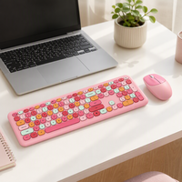 Ensemble clavier et souris sans fil 666/668, 2.4G USB, 110 touches, touches en chocolat, huit couleurs mélangées, pour le bureau et la maison