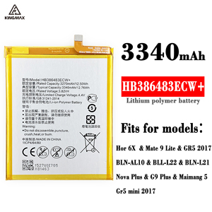 Batería de Litio HB386483ECW+ para <span class=keywords><strong>Huawei</strong></span> Maimang 5/GR5/<span class=keywords><strong>Honor</strong></span> <span class=keywords><strong>6X</strong></span>/Mate 9 Lite/G9 Plus/Nova Plus, Batería Original de <span class=keywords><strong>Huawei</strong></span>, Tapa Trasera - Product Image 2