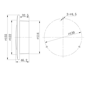 Emark Approved 122mm 4.8 Inch Round LED Truck Tail Lamp Rear Fog and Reverse <strong>Light</strong> with Chromed or Black <strong>Ring</strong> A122B-FRE - Product Image 4