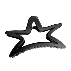 Wholesale 11CM Star Shape Hollow Hair Claw Clip Korean Solid Color Plastic Hair Accessory Smooth Matte Shark Claw Clip For Girls