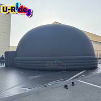 Dôme d'Observatoire Sphérique Géant de 14m Bleu et Noir, Tente de Projection de Planétarium avec Ciel Étoilé, Structures Gonflables Publicitaires