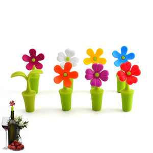 จุกปิดขวดไวน์ซิลิโคนสีเขียวรูปดอกไม้ซีลขวดแบบใช้ซ้ำได้สำหรับเบียร์และไวน์ JS Y02 - Product Image 3