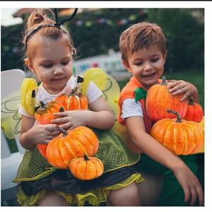 Décorations de citrouille d'automne décoratives grandes petites citrouilles extérieures Orange mousse plastique fausses citrouilles artificielles pour Halloween automne - Product Image 5