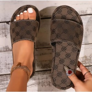 Nouvelles mules d'été tendance à plateforme compensée imprimées avec talon, en caoutchouc PU, pour femme - Product Image 3