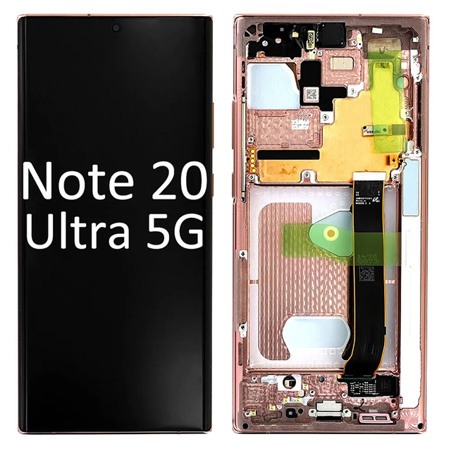 AMOLED LCD for Samsung Note 20 Ultra 5G 6.78inch Display Touch Screen with Frame Mobile Phone Assembly Replacement