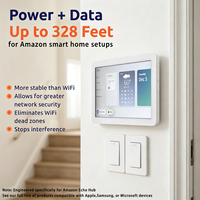 AT-Hub Flush Mount PoE ke Pengisi Daya USBC untuk Echo Hub IEEE 802.3at PoE+ ke Type-C 5V/9V 25W dengan USBC 2.0 Data Kabel