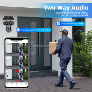 Hongglobal 9mp không dây năng lượng mặt trời Powered ngoài trời surveil PTZ CCTV Camera V380 <span class=keywords><strong>Pro</strong></span> ba ống kính 4 gam Sim thẻ an ninh 4 gam năng lượng mặt trời máy ảnh - Product Image 6