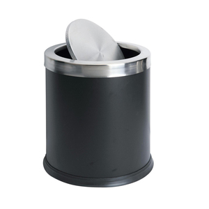 <strong>Small</strong> <strong>Black</strong> Swing Top Round <strong>Bin</strong> - Product Image 3