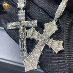 Pendentif en argent 925 entièrement serti de diamants, pendentif en moissanite, pendentif rond en moissanite D VVS certifié GRA, colliers fins - Product Image 4