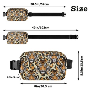 Nueva llegada: Riñonera deportiva impermeable con diseño de tigre, cremallera de nailon personalizada y correa de hombro ajustable. - Product Image 2