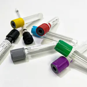 Tubos de heparina EDTA de 5ml, tapón púrpura médico desechable, activador de coágulo, tapón gris de sodio, tubo de glucosa para recolección de sangre al vacío