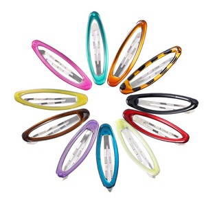 Oval Hair <b>Clip</b> 10 Cm Plastic Resin Women Daily Use Solid Color Side <b>Clip</b> For Bangs And Loose Hair - Product Image 5