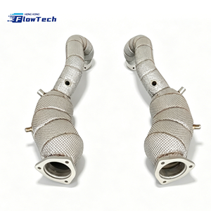 Downpipe FlowTech de Alta Calidad en Acero Inoxidable SS304 para Porsche 718 GT4 RS 4.0L, Mejora del Sistema de Escape de Competición con Protector Térmico, Euro 5, 200 Celdas - Product Image 1