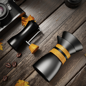 DHPO vidrio de borosilicato alto verter sobre cafetera juego de cerámica portátil y gotero con funda de madera y tapa para regalo - Product Image 2