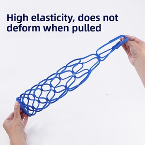 Custom Multi-Use Silicone Storage Bag Organizer Reusable Handle Net Bars Carrying Basket Non-slip Scratch for Drinks Coffee Cup - Product Image 6