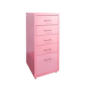 Meuble de rangement mobile vertical en métal coloré style ferme avec 5+ tiroirs pour l'école - Product Image 1