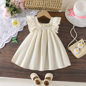 Vêtements pour enfants, robes midi délicates et mignonnes en tissu peigné respirant, robes quotidiennes pour bébés filles, petites filles, fabrication sur mesure - Product Image 2