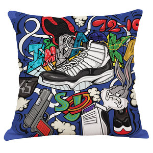Housse de coussin décorative en coton et lin, motif baskets tendance, pour canapé et décoration intérieure - Product Image 2
