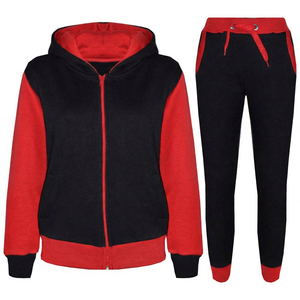 Ensemble de survêtement pour homme, noir et bleu, à capuche, avec cordon de serrage, pantalon long, décontracté, coupe classique, 100% coton biologique - Product Image 1