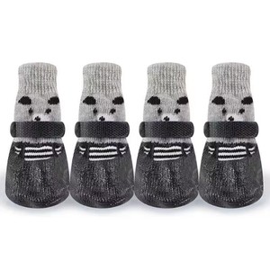 Pet Dog Cat <b>Socks</b> Red Blue <b>Black</b> Animal Cartoon Pattern Polyester Non Slip Outdoor Shoes For Four Seasons - Product Image 2