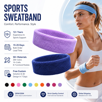 Bandeaux de sport en coton brodé extensibles et ajustables pour garçons et filles, vente en gros avec réduction de 10 à 30 %