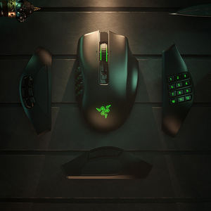 <span class=keywords><strong>Razer</strong></span> <span class=keywords><strong>Naga</strong></span> Pro Ratón inalámbrico para juegos Configuraciones de placa lateral intercambiables Focus 20K DPI Sensor óptico Chroma Iluminación RGB - Product Image 3