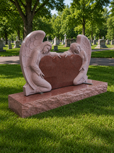 Design de pierre tombale avec cœur et ailes d'ange - Product Image 5