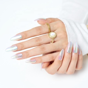 Uñas Postizas <span class=keywords><strong>Ennio</strong></span> Press on Nails, Cromadas Brillantes, Forma Almendrada, Efecto Ojo de Gato, Calidad de Salón, 10 Tamaños, Kit de 24 Uñas con Adhesivo - Product Image 2