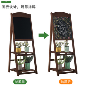 Soporte de madera maciza para flores de balcón, expositor de macetas para interiores, estante de almacenamiento multifuncional plegable y de pie. - Product Image 3