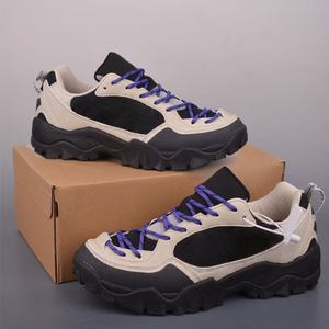 Chaussures de sport imperméables en cuir violet à lacets, haut de gamme, antidérapantes, durables, pour hommes - Product Image 4