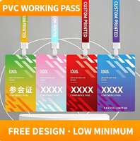 Permis de travail en PVC, personnalisation de badges d'employé, carte de conférence haut de gamme, badge de représentant, production de badges de poitrine