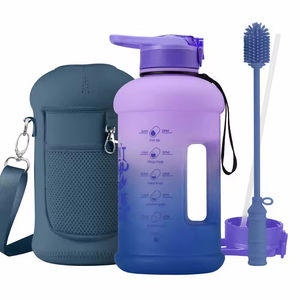 Botella de Agua de Plástico Ecológica de Boca Ancha de 64 oz/2.2 L con Funda Personalizada para Niños, Ideal para la Escuela y Viajes - Product Image 4