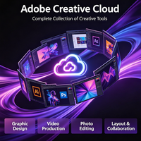 Abonnement annuel Adobe Creative Cloud 2026 Toutes les applications Version équipe ACC PC/Mac 2 appareils Compte d'abonnement DVD CD