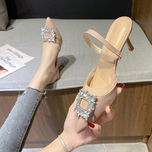 Nuove <span class=keywords><strong>Scarpe</strong></span> Estive 2025 da <span class=keywords><strong>Donna</strong></span> con Punta Affusolata, Taglie Grandi, Sandali Estivi con <span class=keywords><strong>Tacco</strong></span> <span class=keywords><strong>Medio</strong></span> Spesso e Suola Piatta - Product Image 5