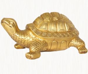 2025 latón puro chino Feng Shui oro tortuga China estatuilla cobre Fengshui Buda artículos chino tortuga de la suerte estatuas de dragón - Product Image 3
