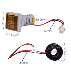 3 trong 1 AC 60 ~ 500V kỹ thuật số vôn kế Ampe kế Hz Hertz tần số Meter hiện tại Điện áp chỉ số Tester amp tín hiệu ánh sáng LED 22 Mét - Product Image 2