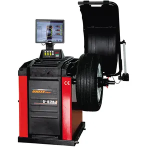 Unite balanceador de roda de carro U-575 top line 17 ", monitor lcd 3d animação interface roda balanceador peças de reposição para venda/serviço de pneu