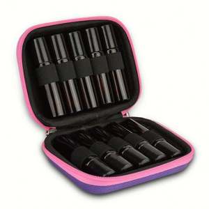 Estuche de Viaje para Cosméticos con Cierre y Hebilla, Resistente a Arañazos, Morado, Redondo, Rígido, Protector, de EVA, para Aceites Esenciales - Product Image 6