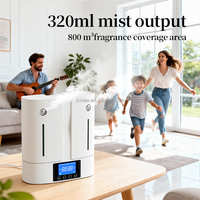 Diffuseur d'aromathérapie mural à double buse de qualité commerciale, contrôlé par application, 320 ml, à brancher, atomiseur d'huiles essentielles parfumées