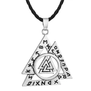 8 pendentifs en corde pour hommes, breloque Viking et scandinave, symbole d'odin, cordon en Nylon nordique, colliers pour hommes, amulette de Pagan Valknut, bijoux ethniques