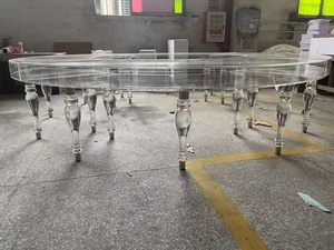 <span class=keywords><strong>Tavolo</strong></span> da Pranzo Rotondo in Acrilico Trasparente, Moderno, Impermeabile e Durevole per 20 Persone, Arredamento per Hotel, Matrimoni e Grandi Raduni - Product Image 5