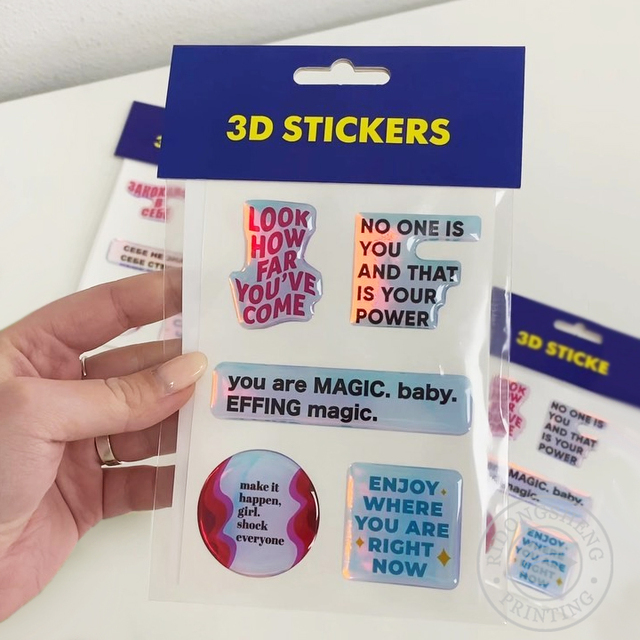 Custom DIY Phone Case Decorative Holographic Adhesive Sticker Pack Waterproof Dome Epoxy 3D Stickers