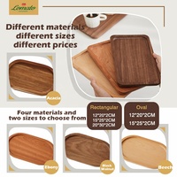 Vente en gros de petits plateaux ovales naturels de style japonais Plateaux en bois massif Rectangle acacia hêtre noyer ébène Plateau de service en bois pour aliments