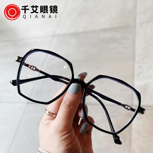 Nuevas monturas de gafas ópticas irregulares de marco completo con filtro de luz azul TR90 unisex con lentes de acetato para miopía, fabricadas en Taizhou. - Product Image 3