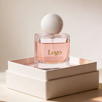 Flacon de parfum en verre transparent personnalisé de luxe, cylindrique, à base lourde, vide, 30ml, 50ml, 100ml, avec boîte et sérigraphie