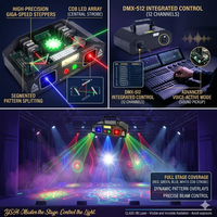 YSH 3 en 1 Effets Mixtes Lumière de Scène DJ Activée par le Son RGBW LED Laser Stroboscope Contrôle DMX pour Boîte de Danse Bar KTV Mariage