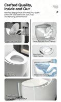 WC monobloc moderne en céramique, à poser au sol, blanc, avec base décorative, facile à nettoyer, finition émaillée, fournisseur d'articles sanitaires