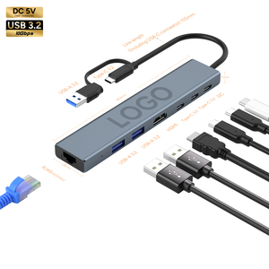 Phổ biến nhất 7 trong 2 10Gbps 3.2 USB C đa dock hỗ trợ chia sẻ của cũ và mới máy tính USB HUB Loại 3.2 cổng kép Hub Splitter - Product Image 1